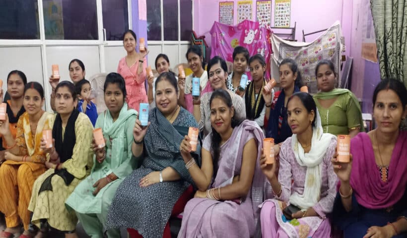 Distribution of Menstrual Cups by Motherhood Club Courtesy Sirona Hygiene Foundation
