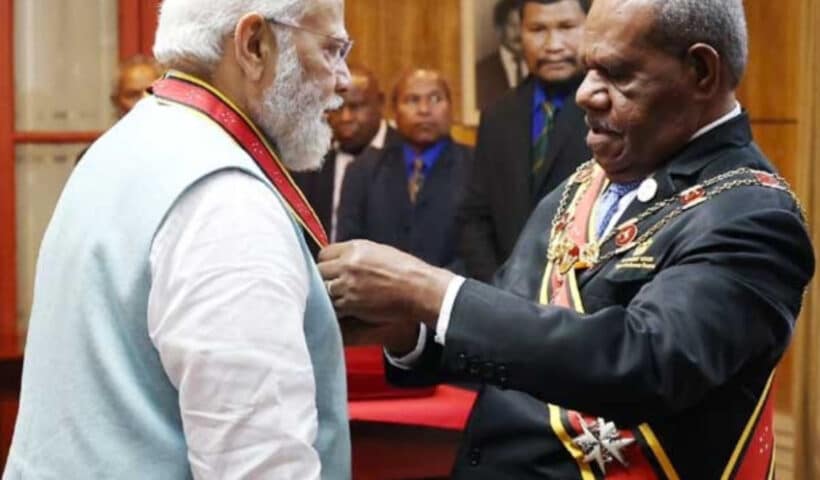 PM Modi conferred with Fiji's highest honor Companion of the Order of Fiji