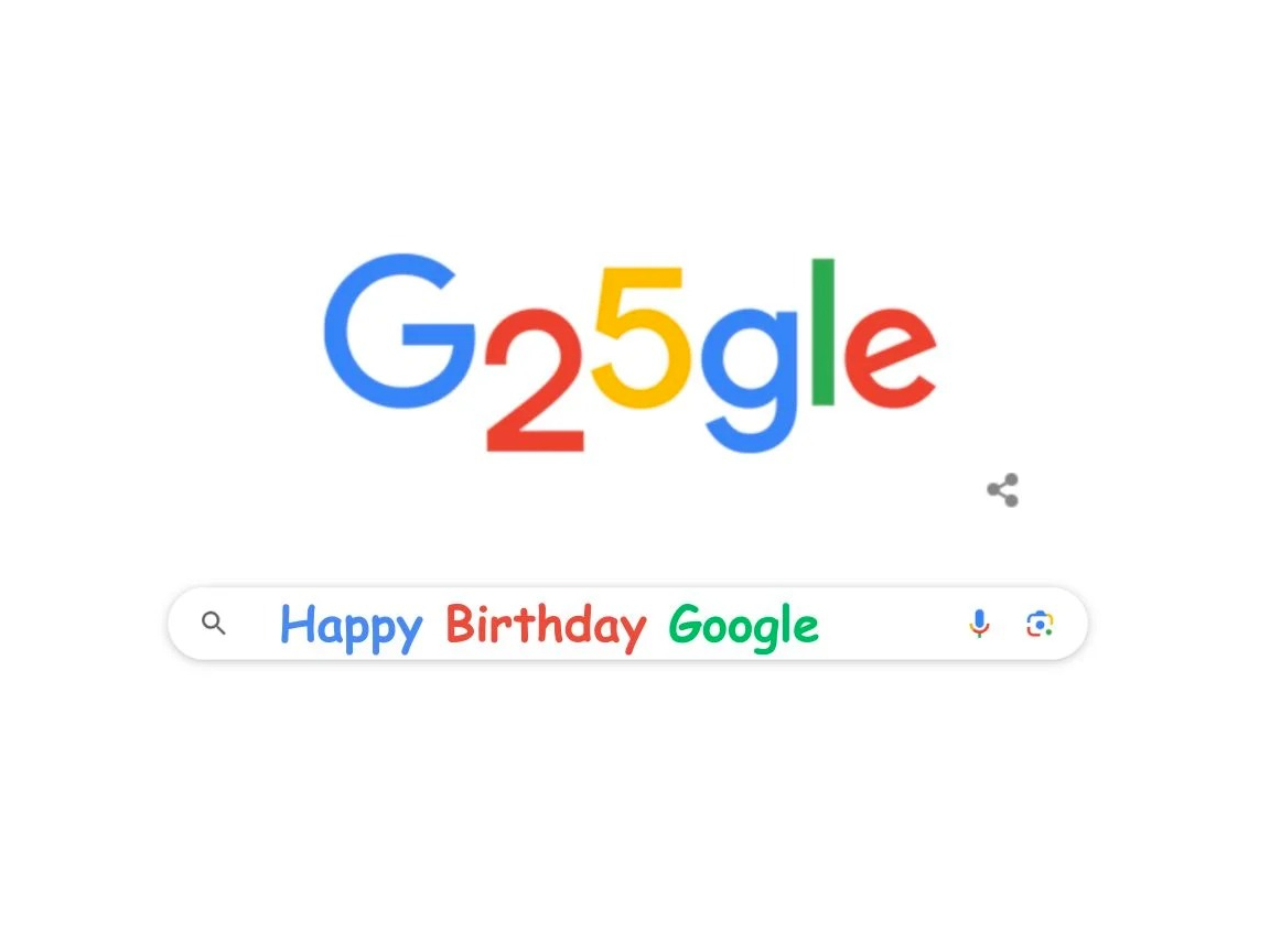 Google's changed form, hearty congratulations to Google on its 25th birthday.