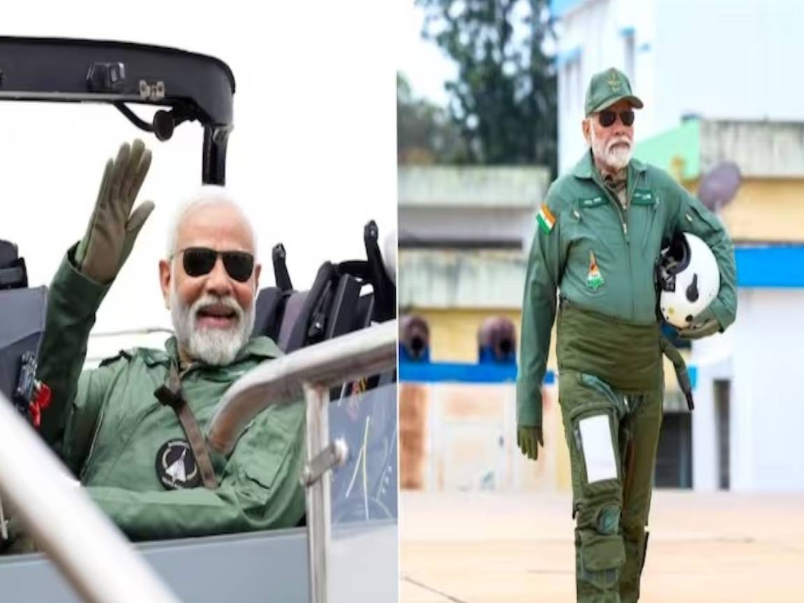 PM Modi flies in Tejas fighter from Bengaluru