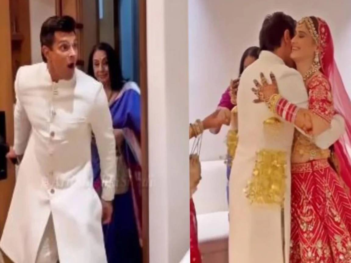"Karan Singh Grover Reaction Viral After Seeing Bride Arti Singh With Bipasha Basu Fans Called Major BFF Goals - दुल्हनिया आरती सिंह को देख बिपाशा बसु के साथ करण सिंह ग्रोवर का"